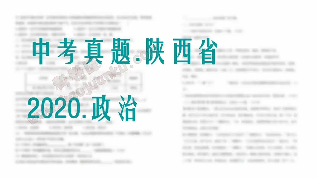 中考真题-陕西省-2020-政治