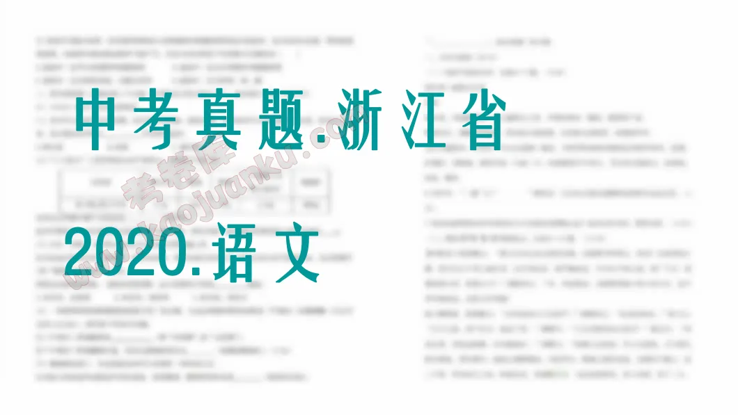 中考真题-浙江省-2020-语文